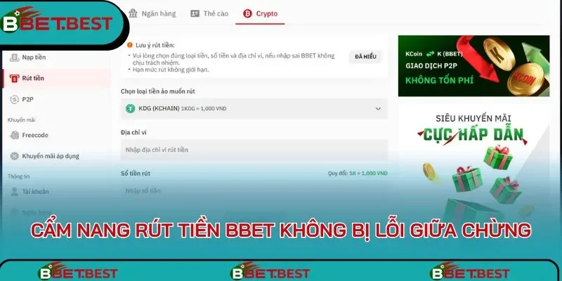 Cẩm nang rút tiền BBet không bị lỗi giữa chừng