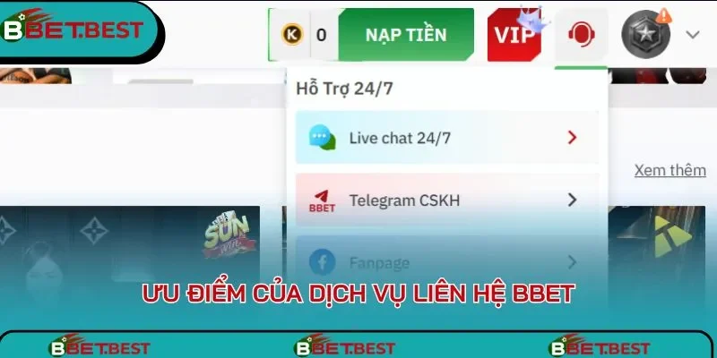 Liên hệ BBet giúp giải quyết nhanh mọi vấn đề