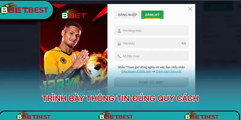 Trình bày thông tin đúng quy cách