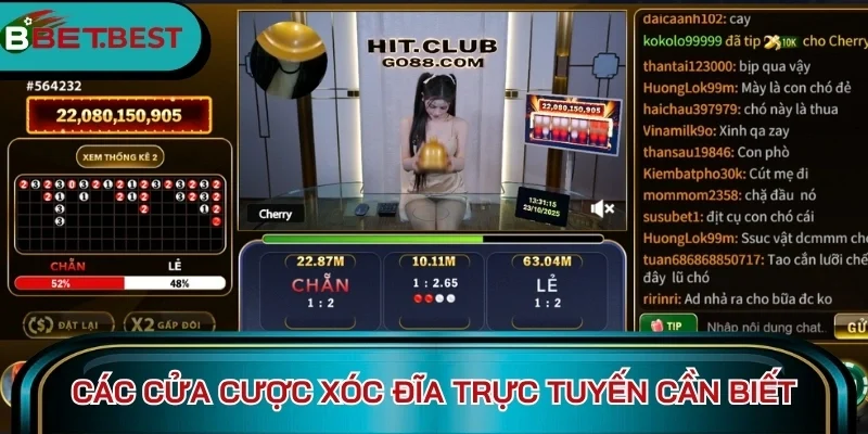 Các cửa cược xóc đĩa trực tuyến cần biết