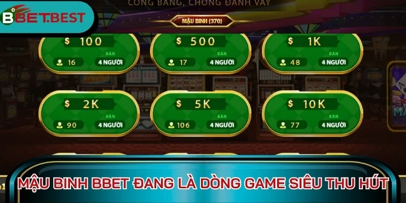 Mậu binh BBet đang là dòng game siêu thu hút