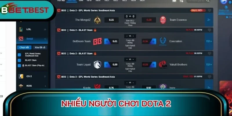 Nhiều người chơi DOTA 2