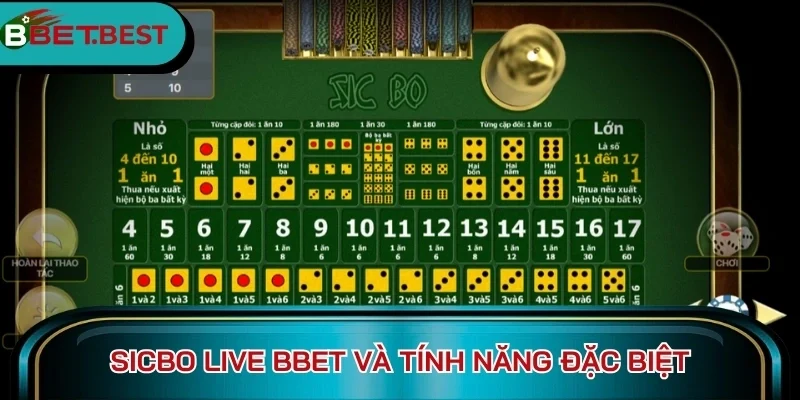 Sicbo Live BBet và tính năng đặc biệt