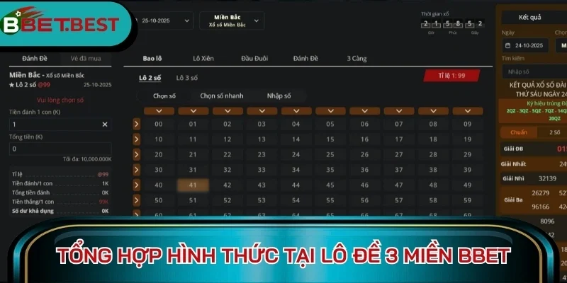 Tổng hợp hình thức tại lô đề 3 miền BBet